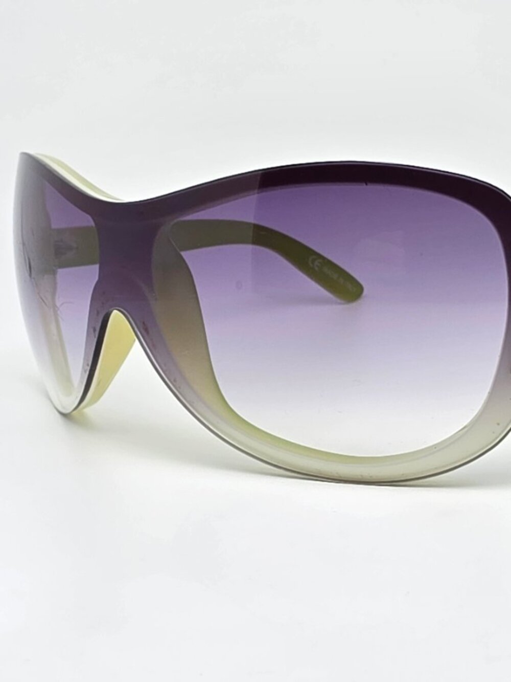 Von Zipper Dresden White on Green Frame Grey Gradient Lens Shield Sunglasses
